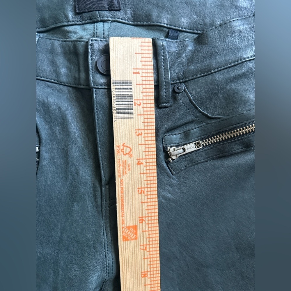 RtA Madrid Stretch Leather Skinny Pants Charcoal Gray Lambskin Zip Sz 27 - Picture 9 of 14
